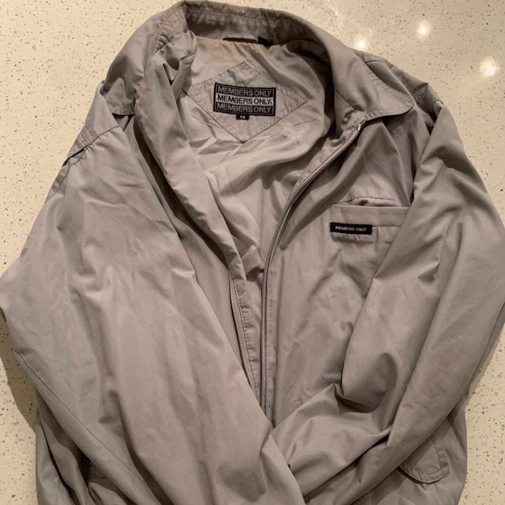 Grey members only jacket (size 38, medium)